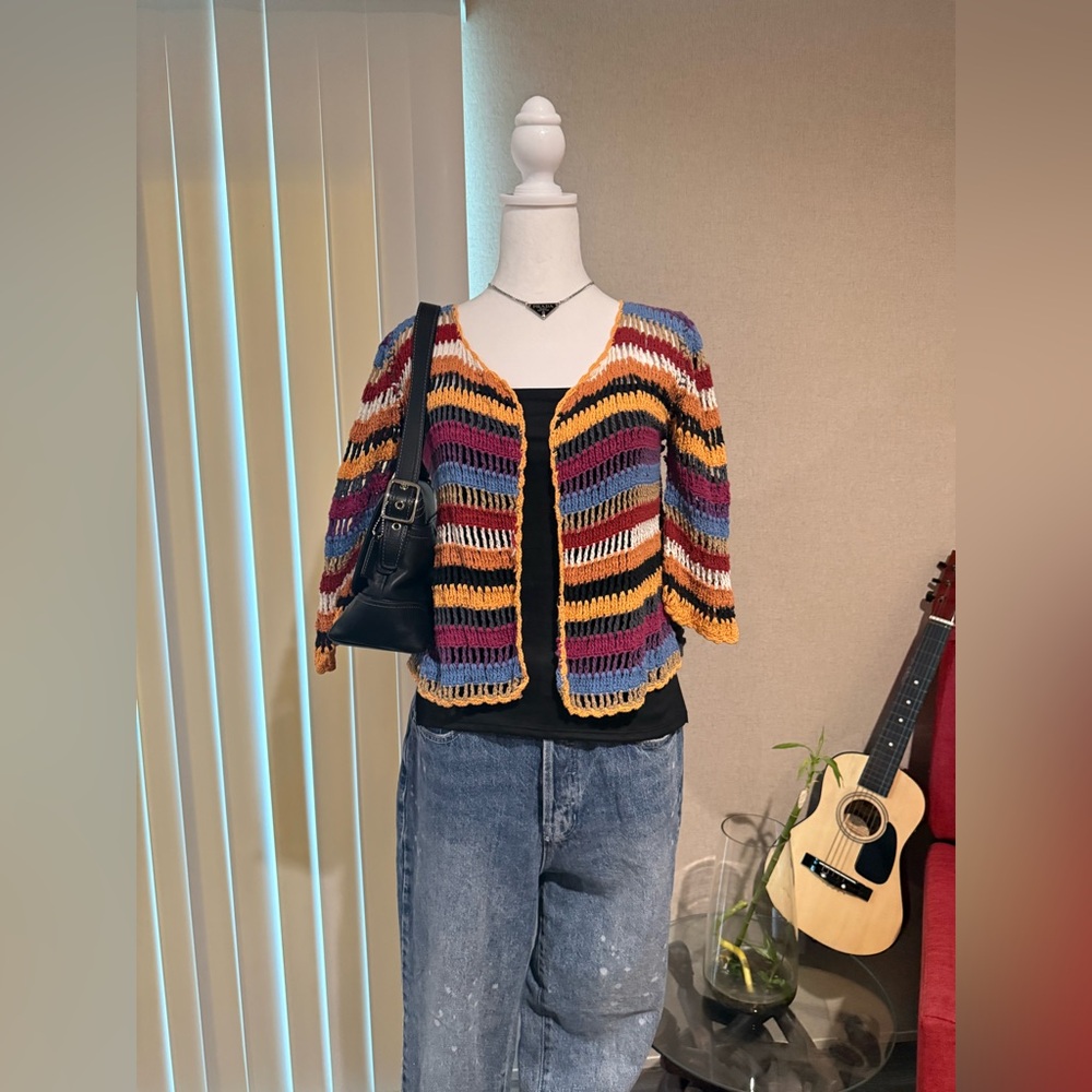 Cleobella Multicolor Crochet Knit Top